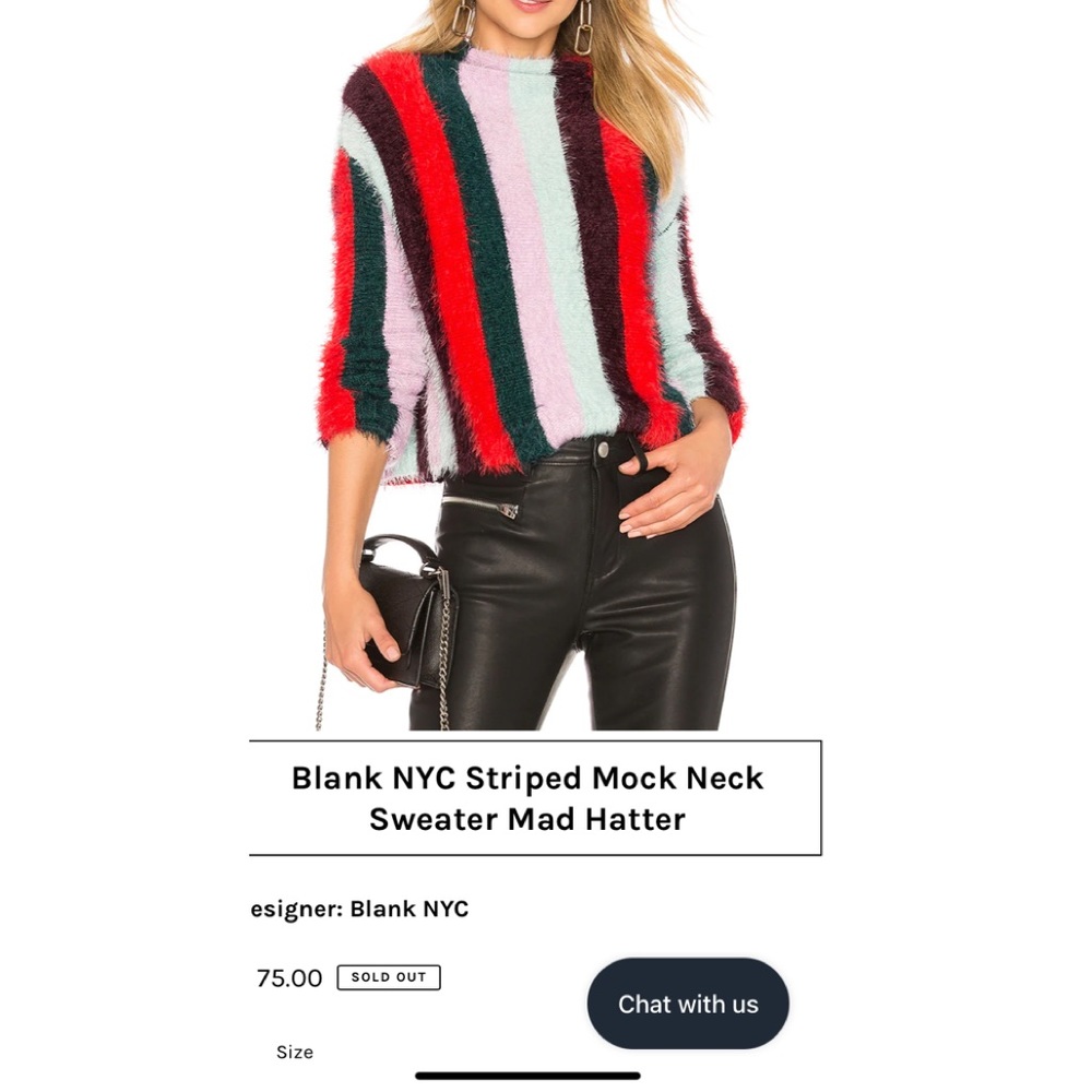Blank NYC Striped Sweater - Red, Green, Purple, White
